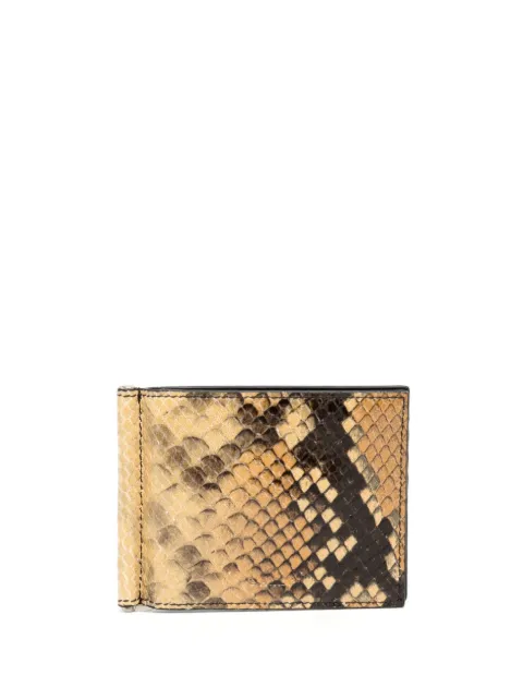 Bally python-print leather bi-fold wallet