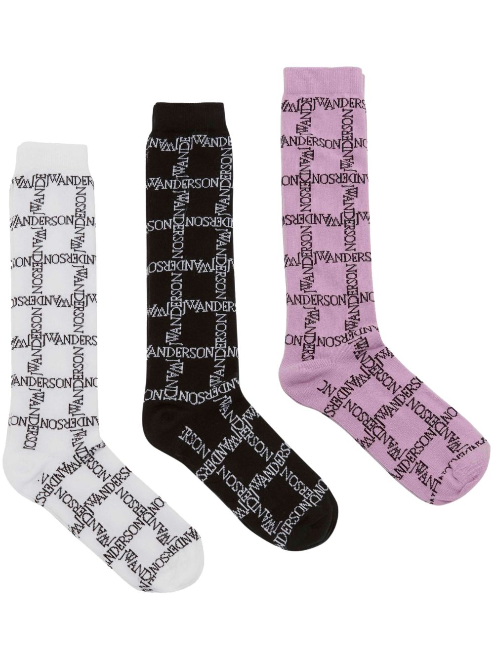 intarsia-knit logo socks (pack of three)