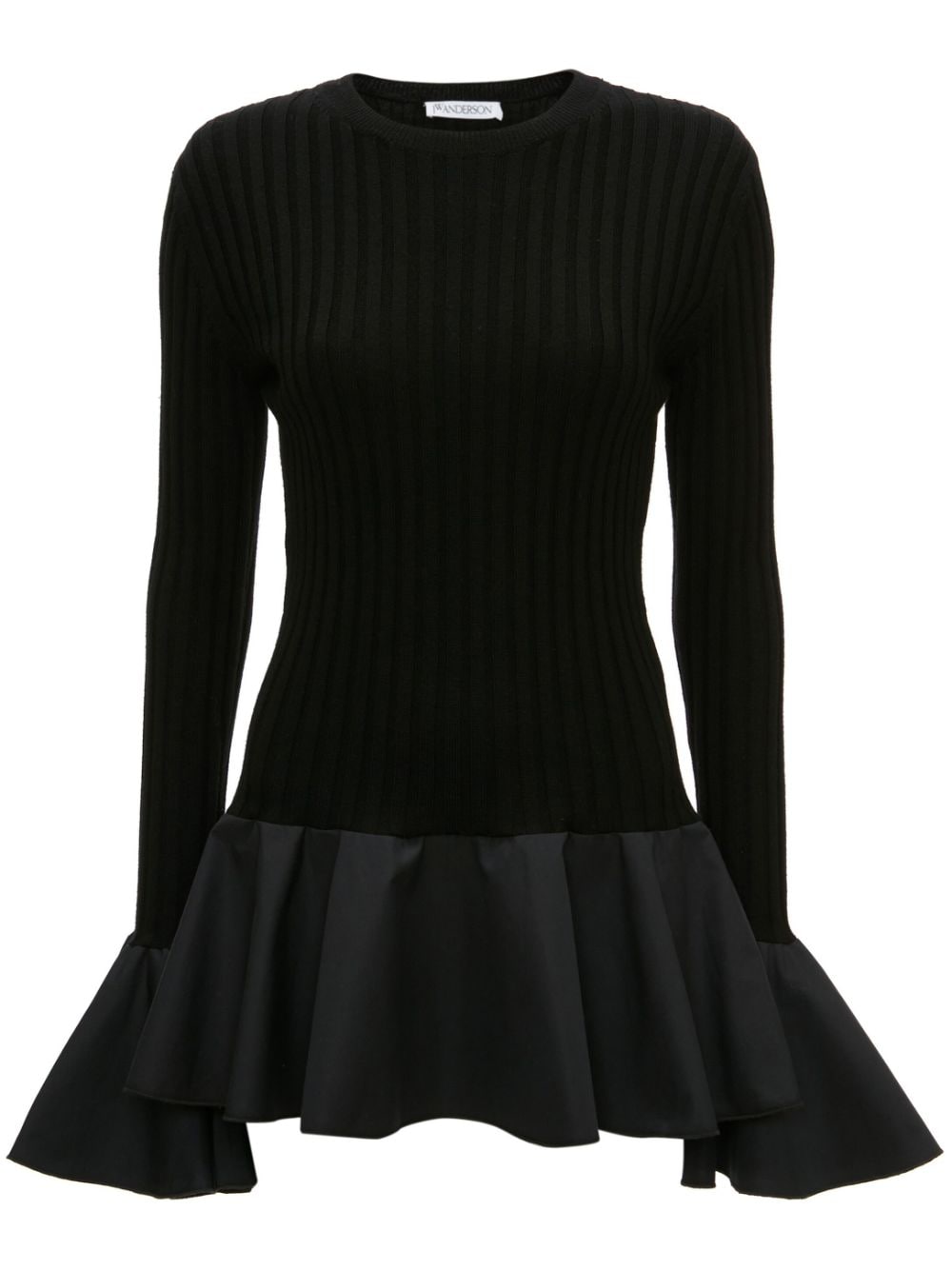 JW Anderson Ribbed ruffled-hem Top - Farfetch