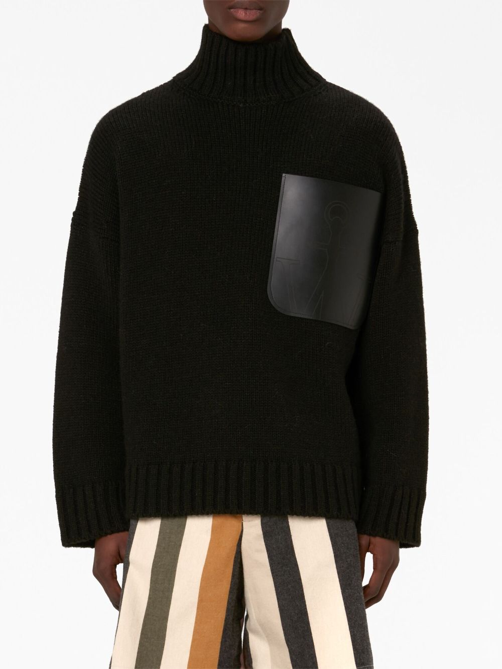 JW Anderson leather patch-pocket jumper Men