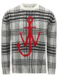 JW Anderson tartan-check crew-neck jumper - White