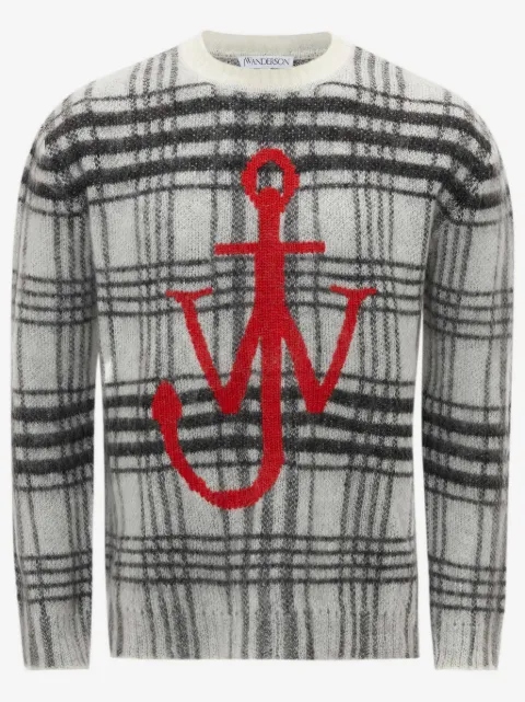 JW Anderson tartan-check crew-neck jumper