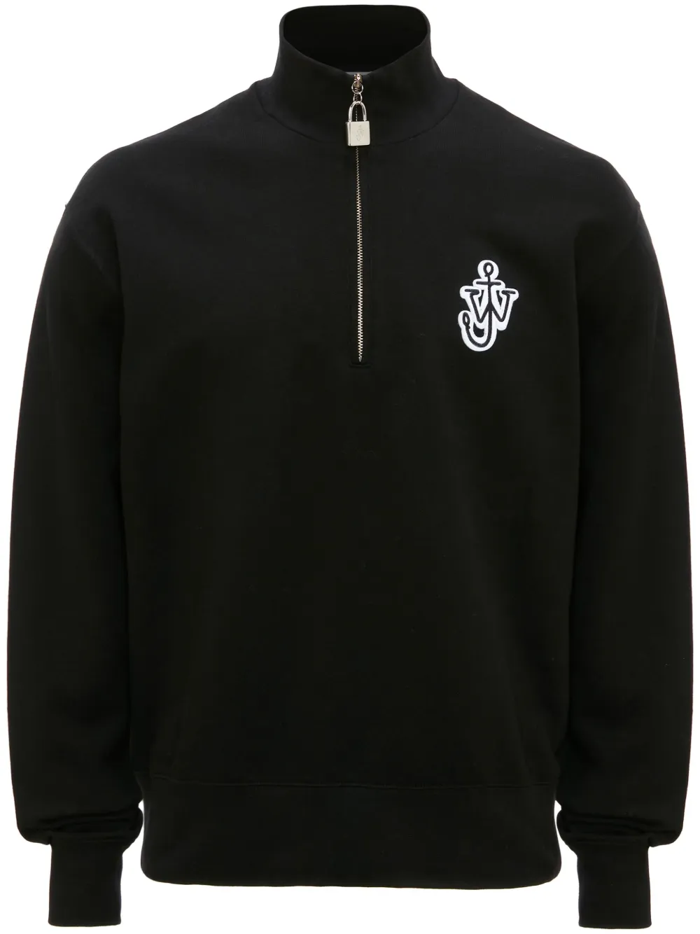 logo-embroidered half-zip sweatshirt