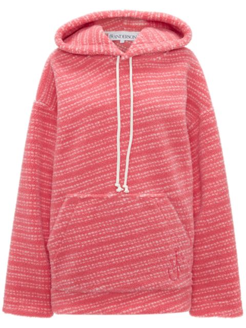 JW Anderson embroidered-logo striped hoodie Women