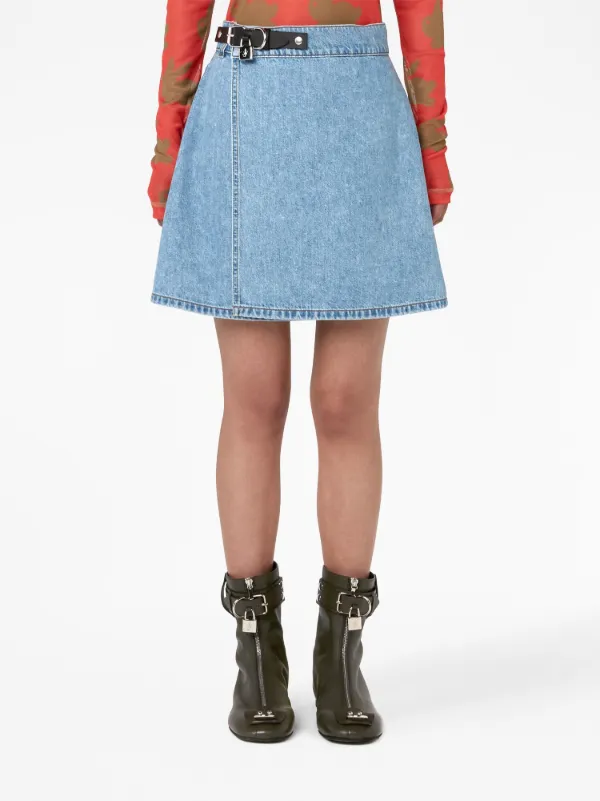 【送料&関税込】J.W. Anderson Denim Skrit JW ANDERSON Embroidered denim mini skirt | NET-A-PORTER