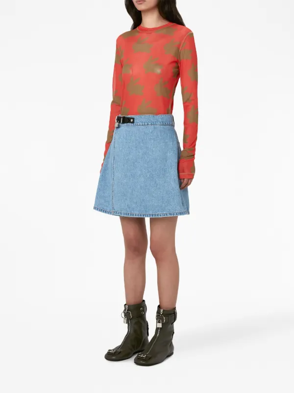 JW Anderson Padlock Mini Denim Skirt | Blue | FARFETCH JO
