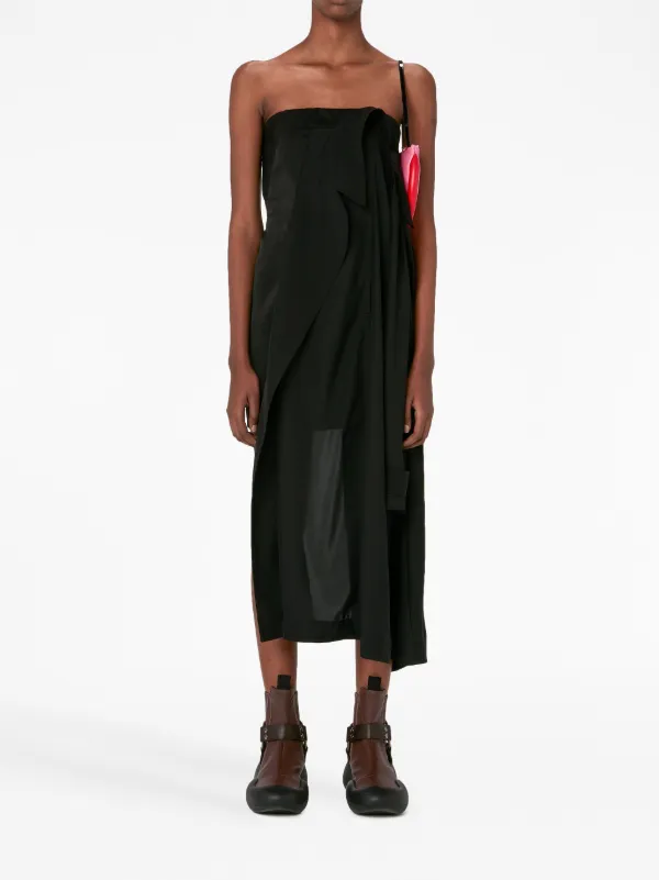 パーティードレス J W ANDERSON DR0350 PG1090 001 Dresses J.W Black JW ANDERSON Asymmetric cutout twisted satin dress | THE OUTNET
