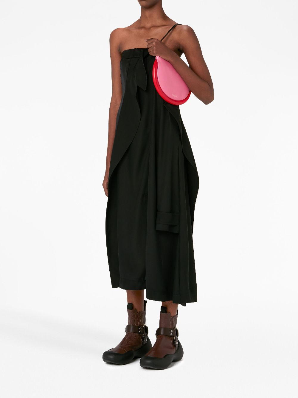 Shop Jw Anderson Deconstructed Strapless Minidress In Black