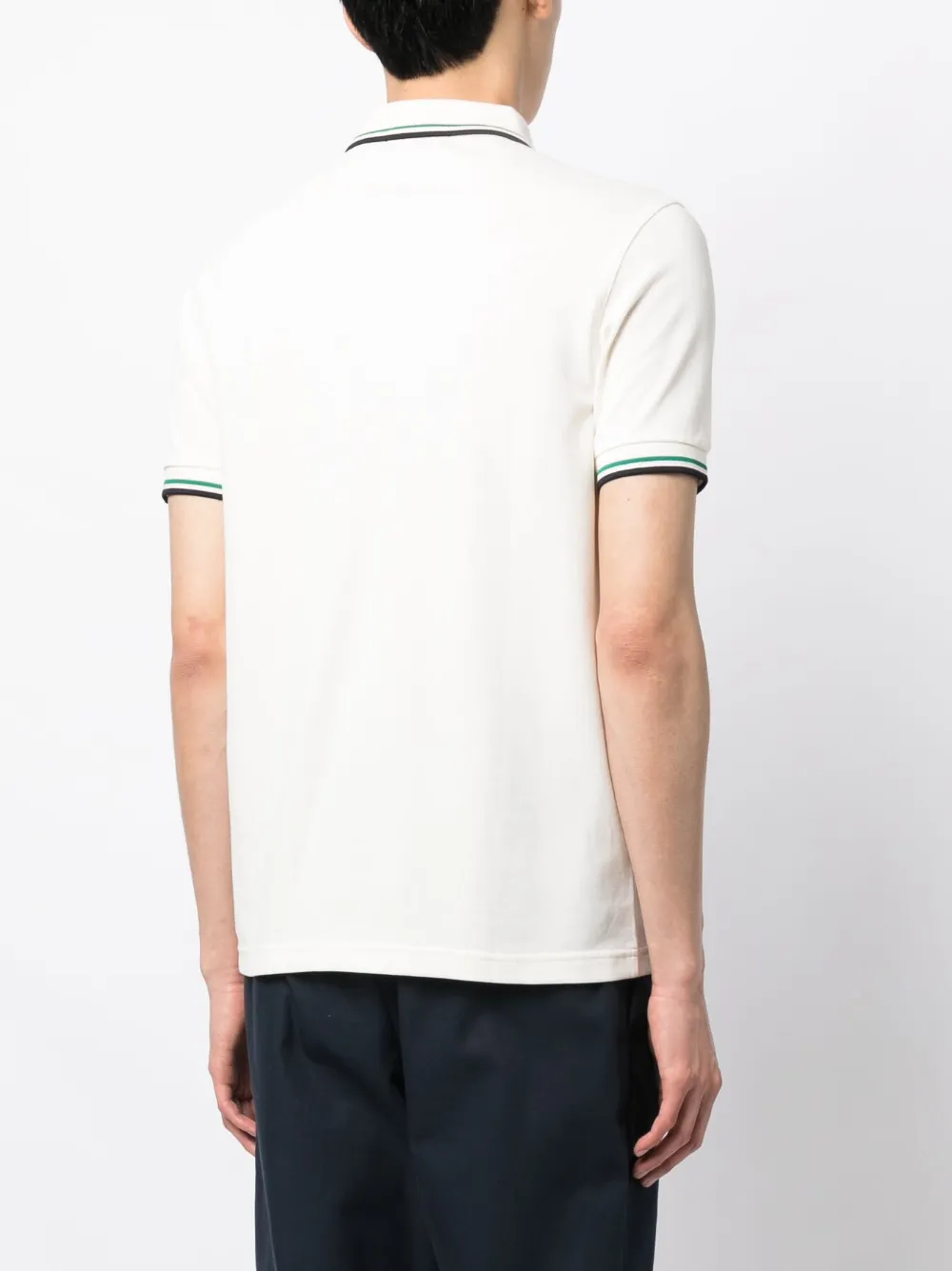 Fred Perry Embroidered-logo Polo Shirt In Neutrals
