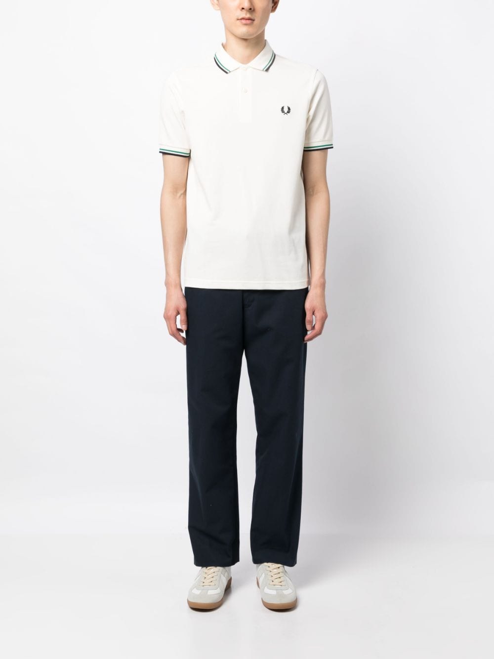 Fred Perry embroidered-logo polo shirt - Beige