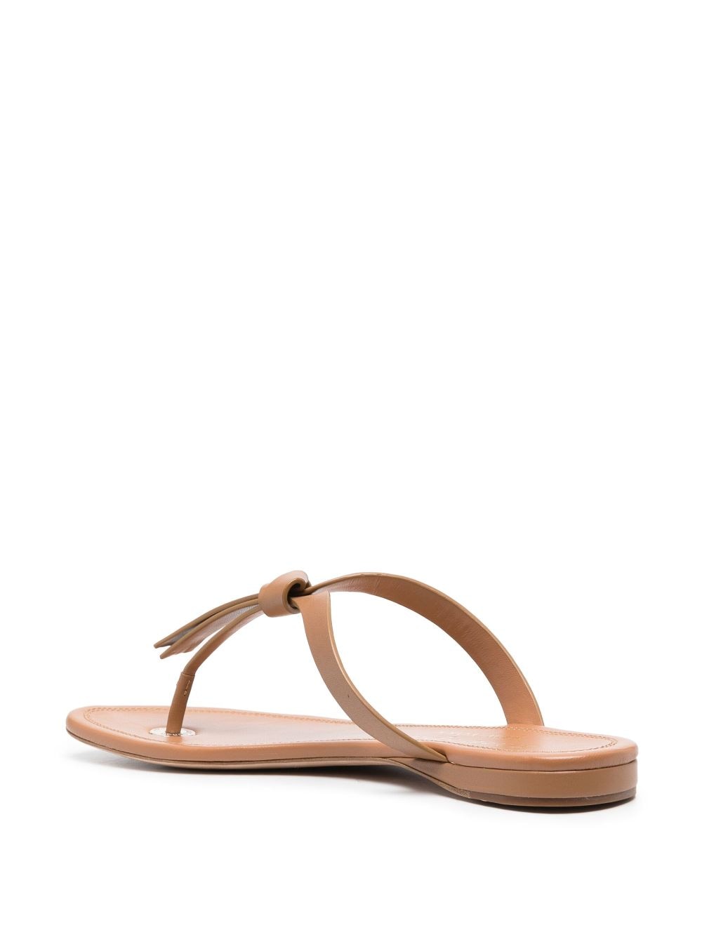 Shop Kate Spade Tassel-detail Leather Slides In Brown