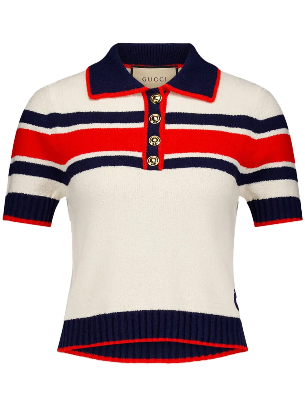 Gucci Striped Polo Knitted Top Cotton main image 1