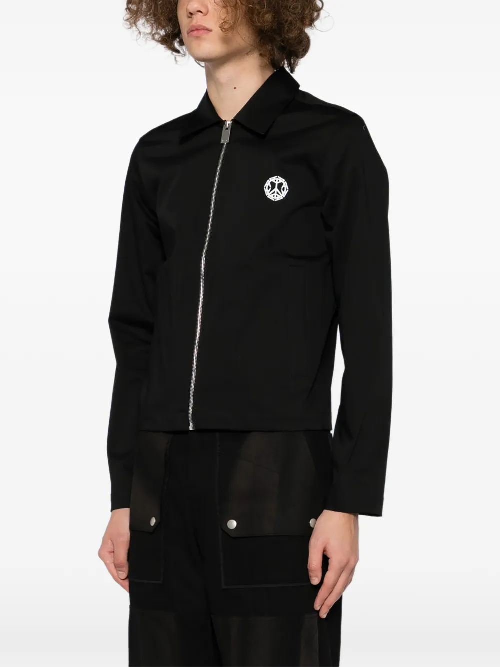 1017 ALYX 9SM Peace jack met rits en logoprint Zwart