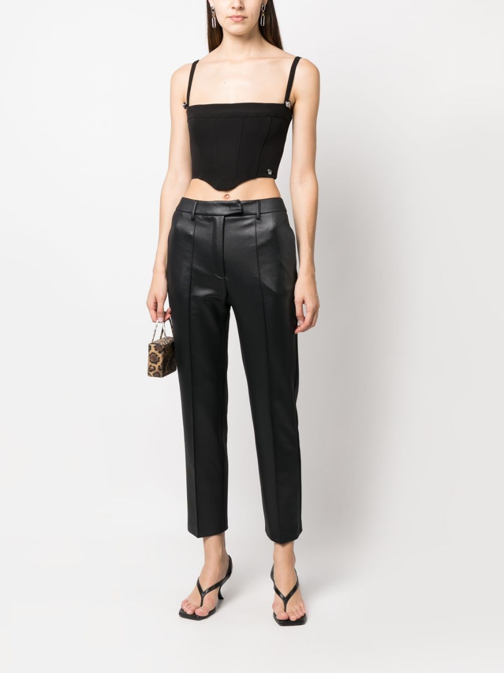 Chiara Ferragni high-waisted cropped trousers - Zwart