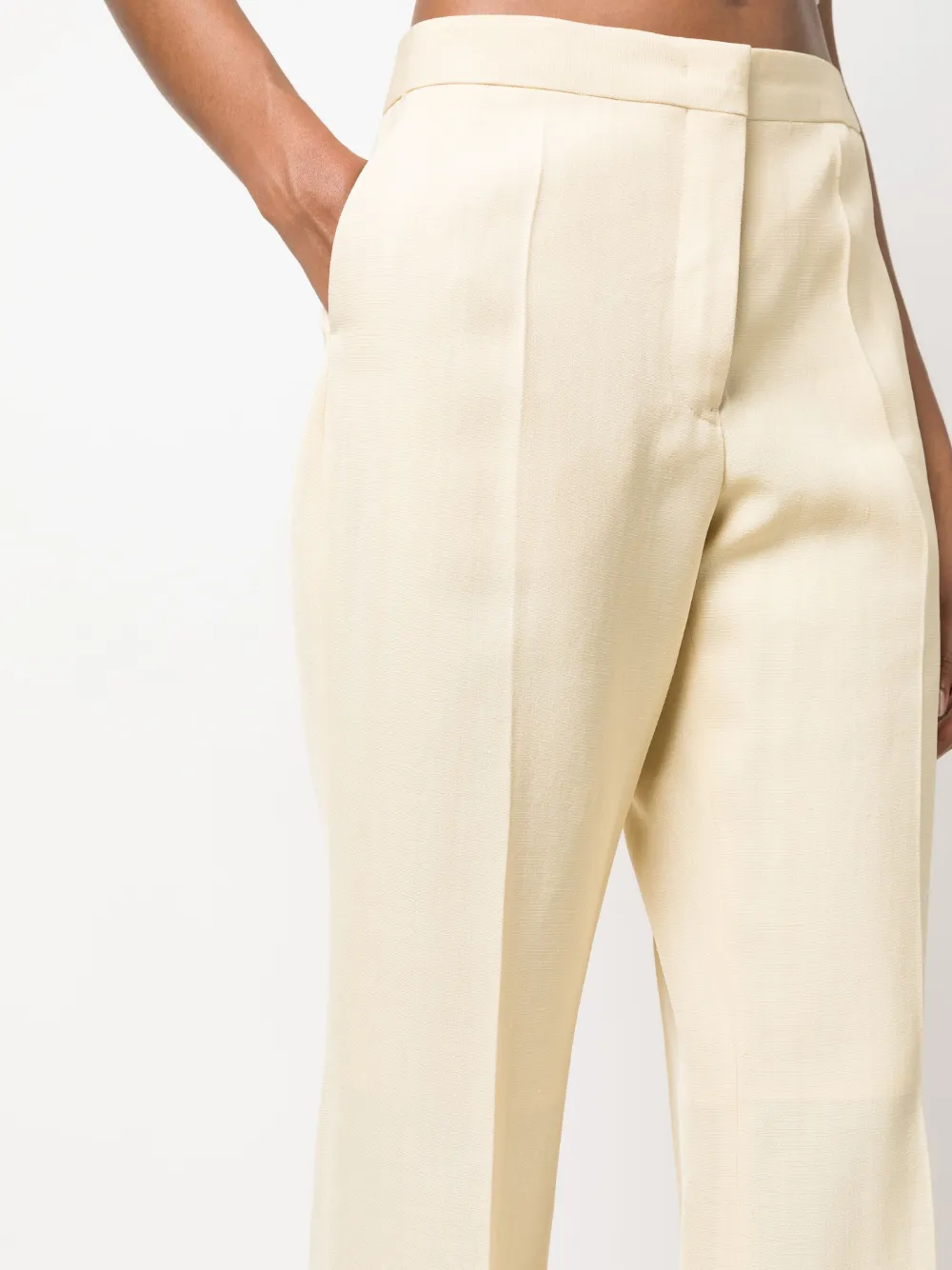 Shop Jil Sander Pressed-crease Tailored Trousers In Yellow