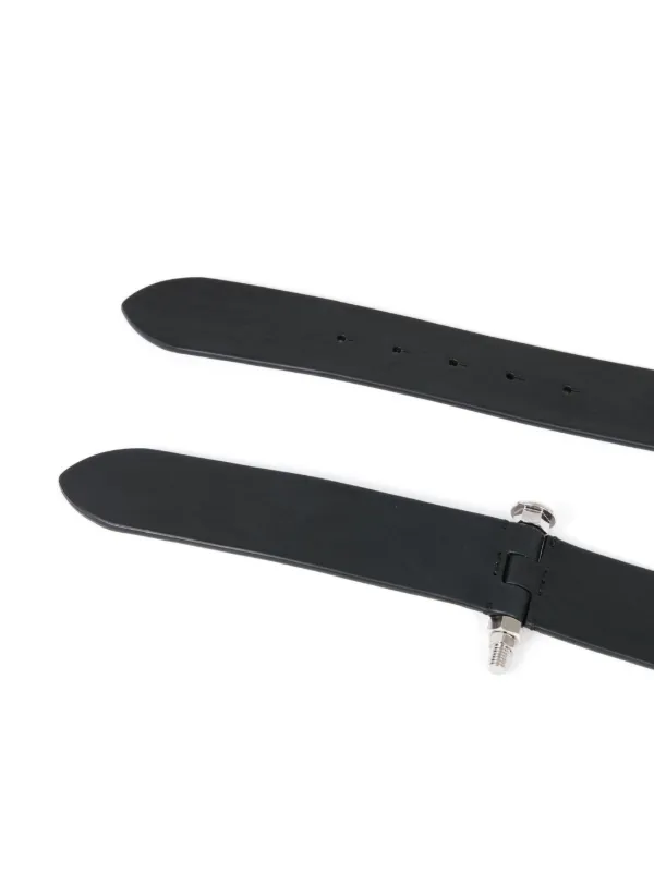 Maison Margiela bolt-detail Leather Belt | Black | FARFETCH JO