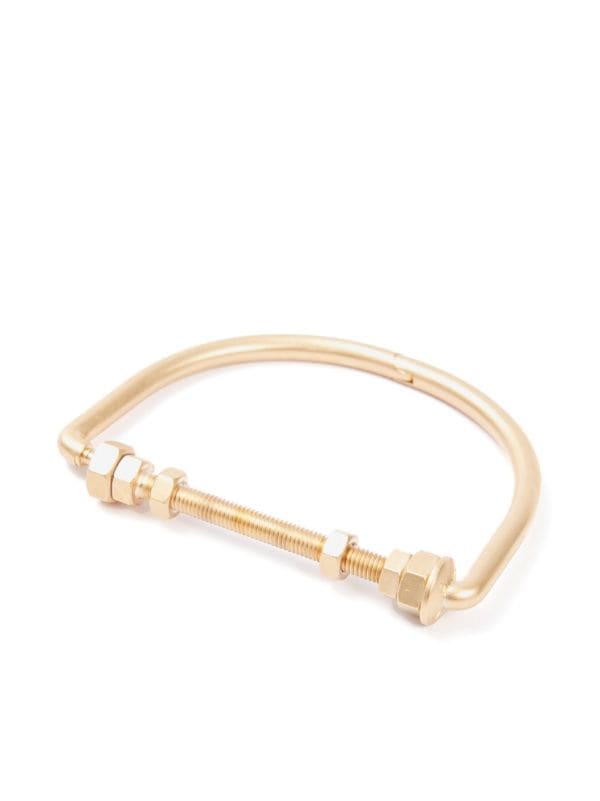 Gold Modern Screw Cuff Bracelet