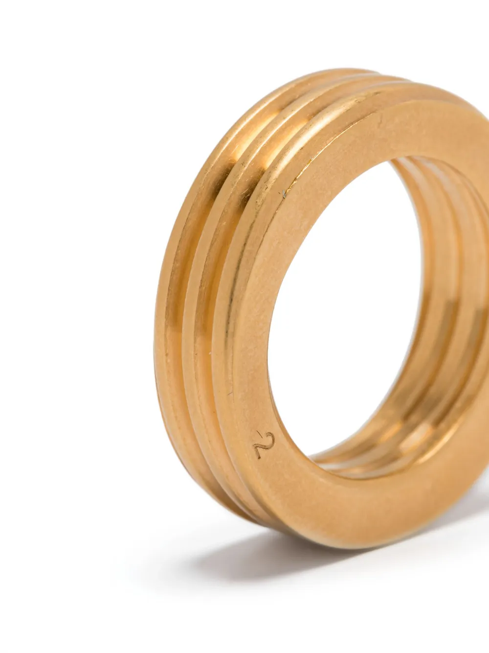 Maison Margiela Bolt And Nut Ring In Yellow Gold Plating Burattato