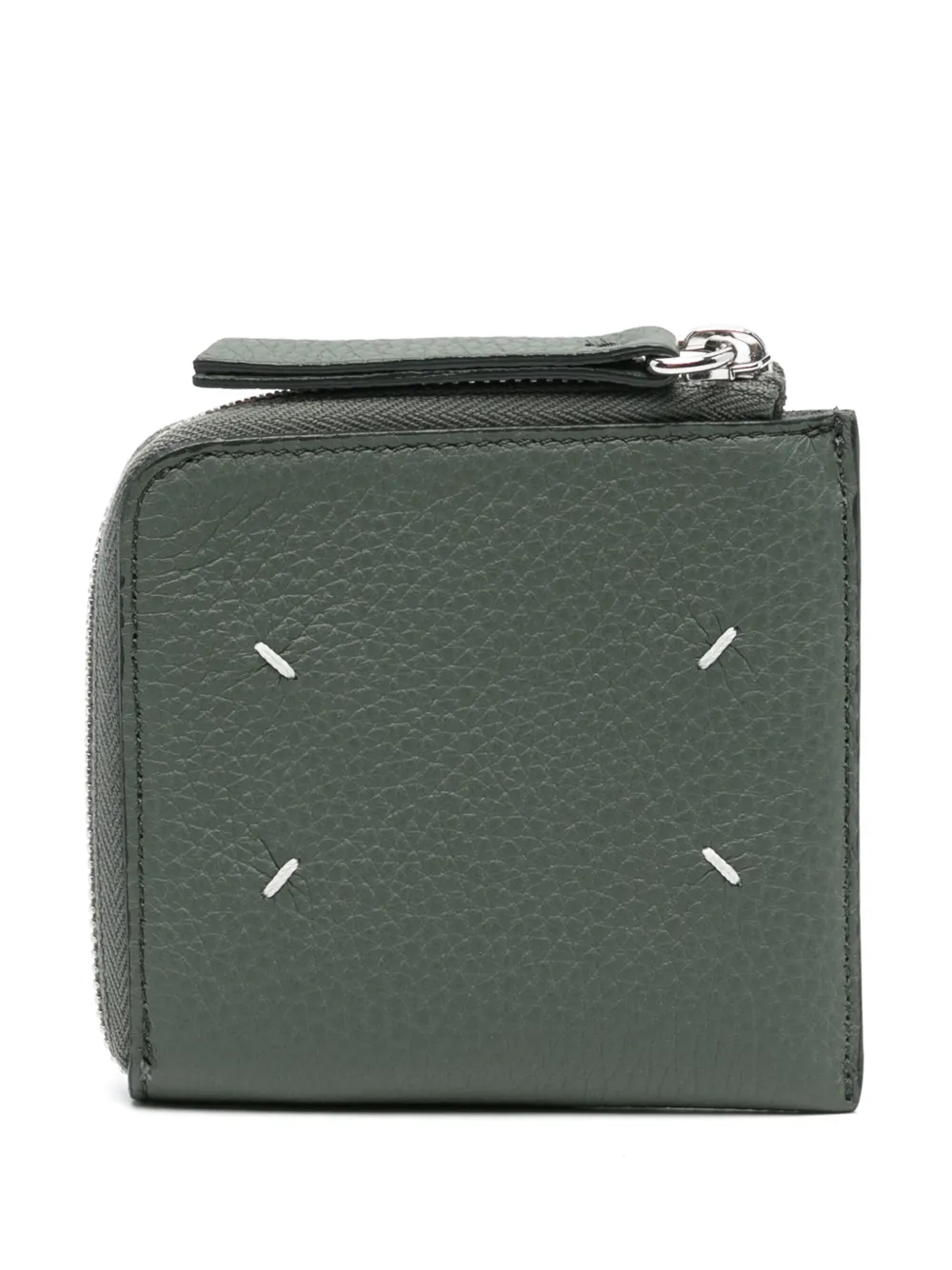 Maison Margiela zipped leather wallet - Groen