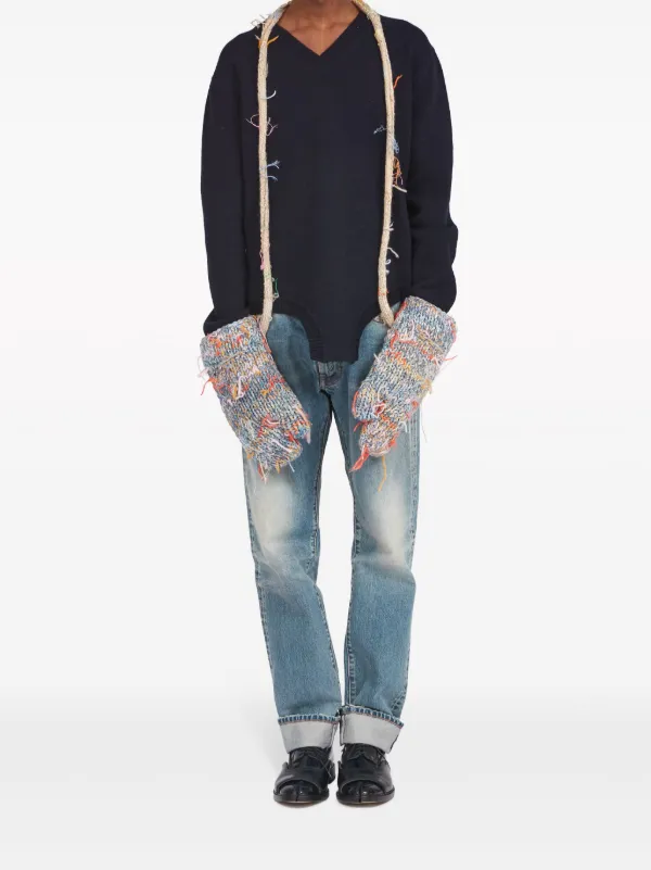 メゾンマルジェラ　手袋　ニット Maison Margiela ニット手袋 | ブルー | FARFETCH JP
