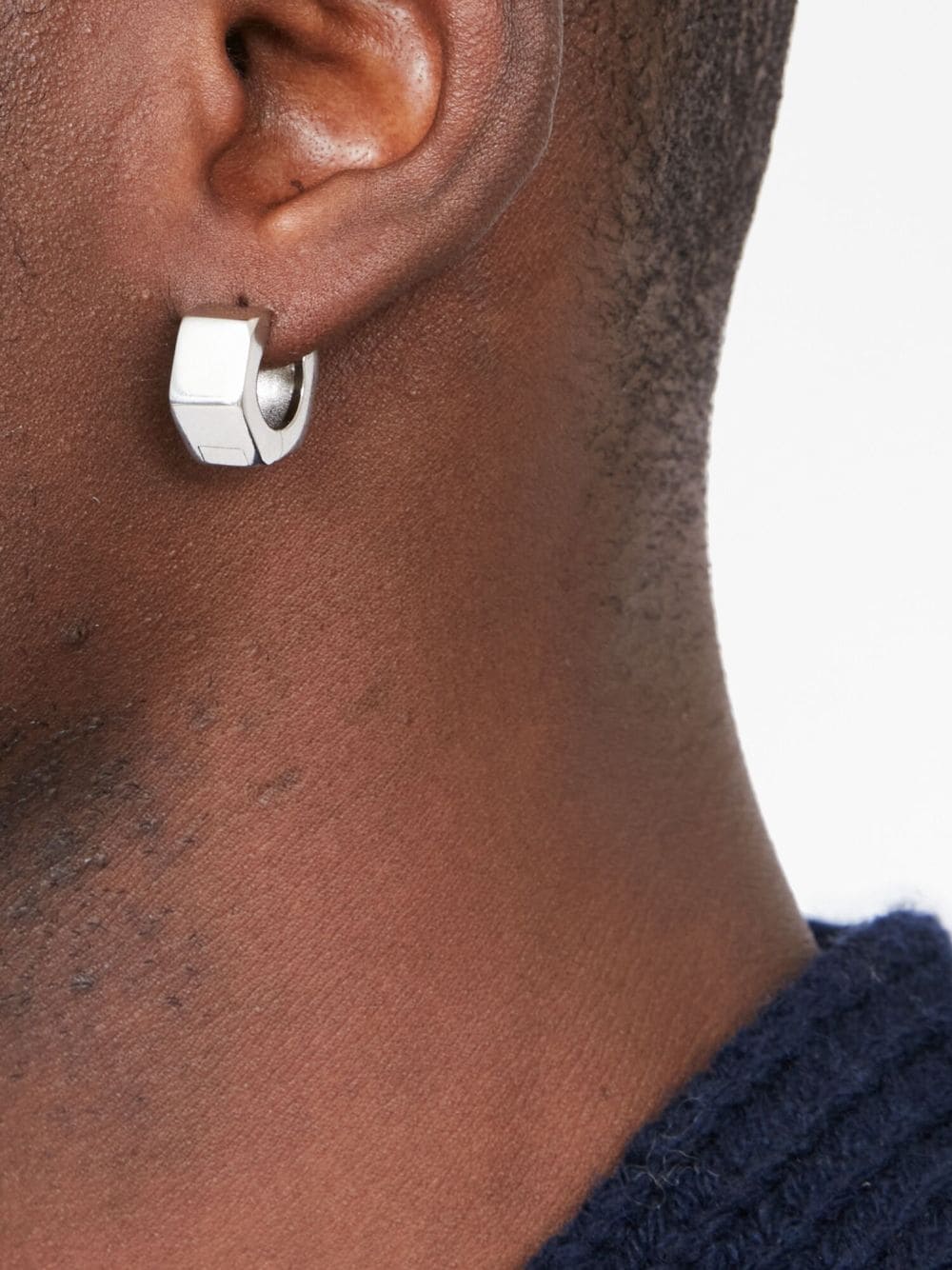 Shop Maison Margiela Screw-motif Hoop Earring In Silver