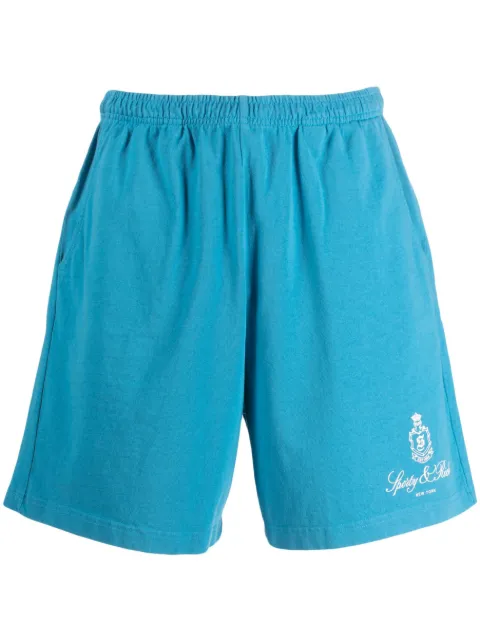 Sporty & Rich Vendome logo-print cotton shorts