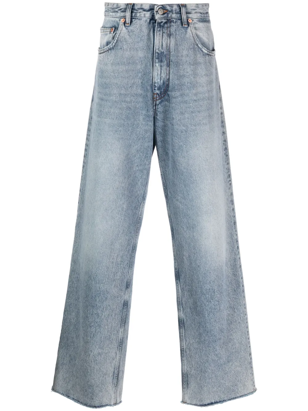 mid-rise layered jeans