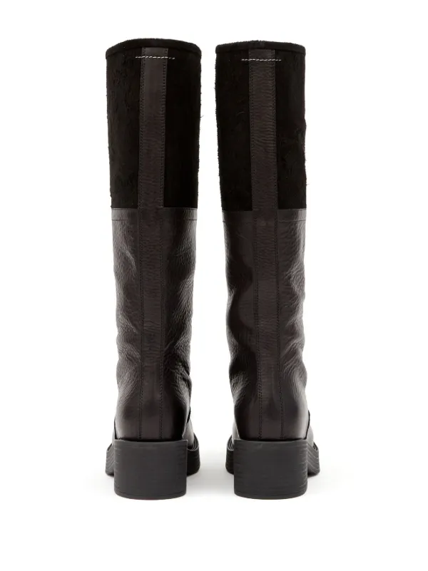 MM6 Maison Margiela Biker knee-high Leather Boots - Farfetch