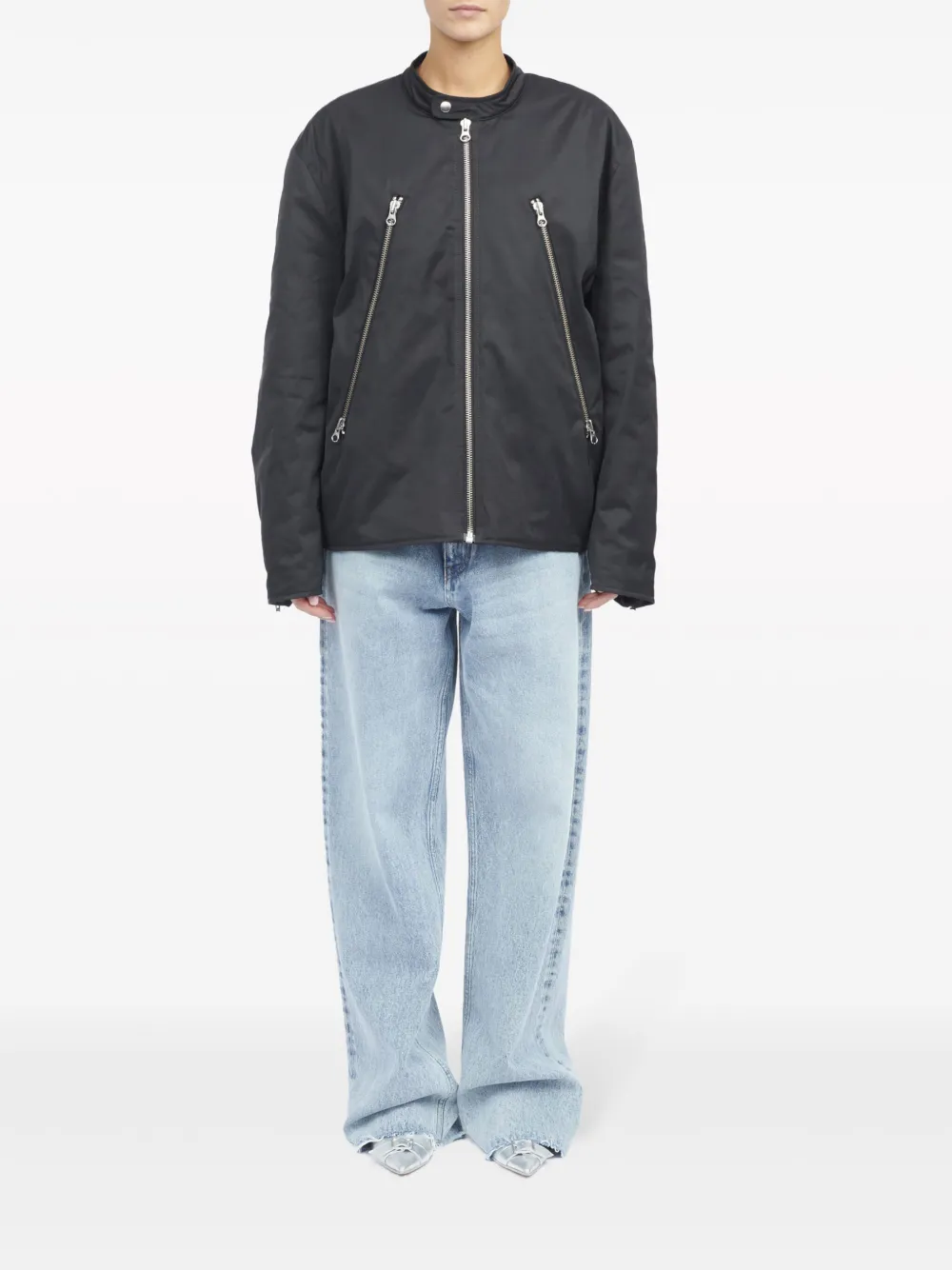 MM6 Maison Margiela Cropped bomberjack - Zwart