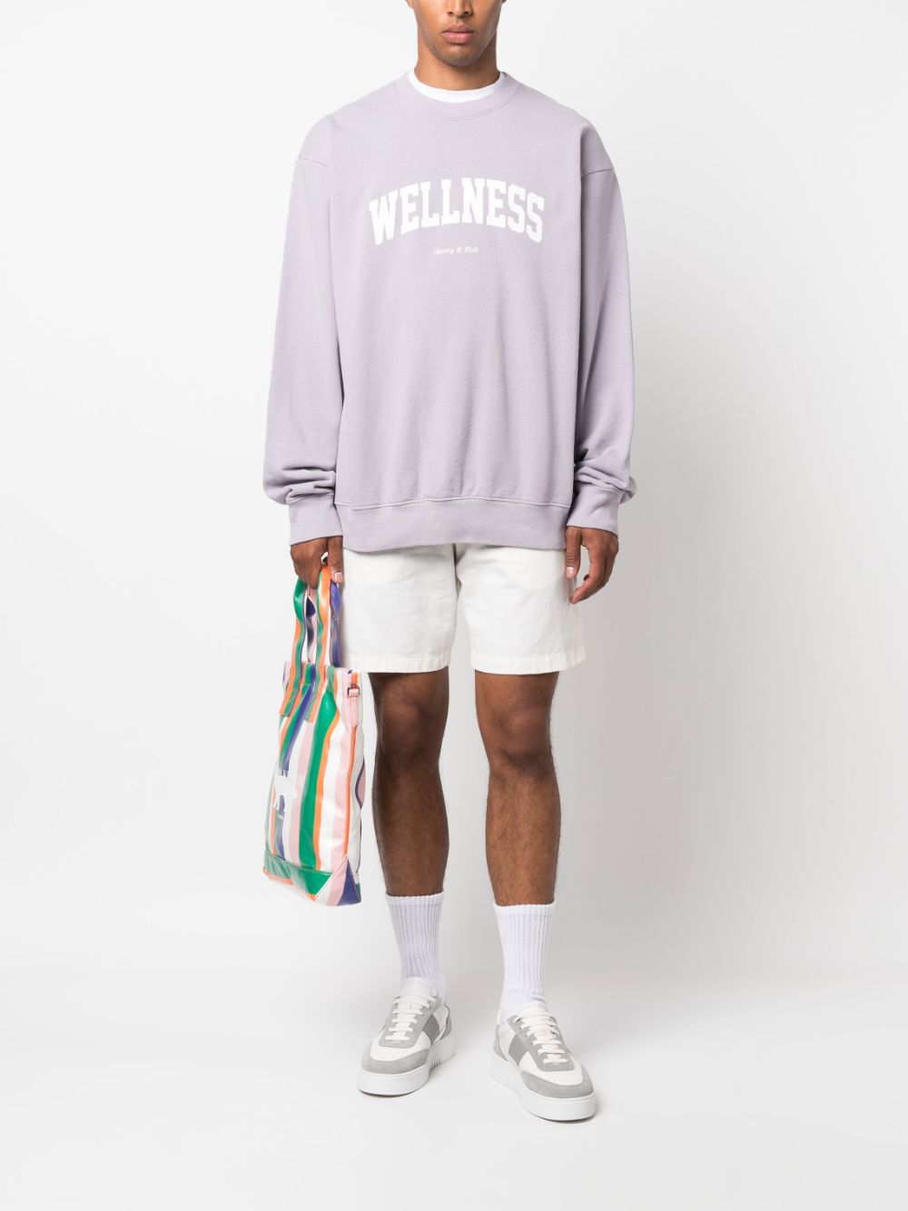 Sporty & Rich Wellness-print cotton sweatshirt - Paars