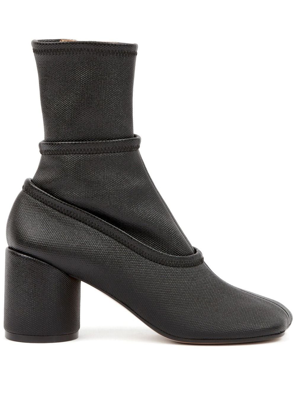 Mm6 Maison Margiela Tabi 70mm Leather Ankle Boots In Black