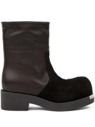 MM6 Maison Margiela Biker 55mm Panelled Ankle Boots - Farfetch