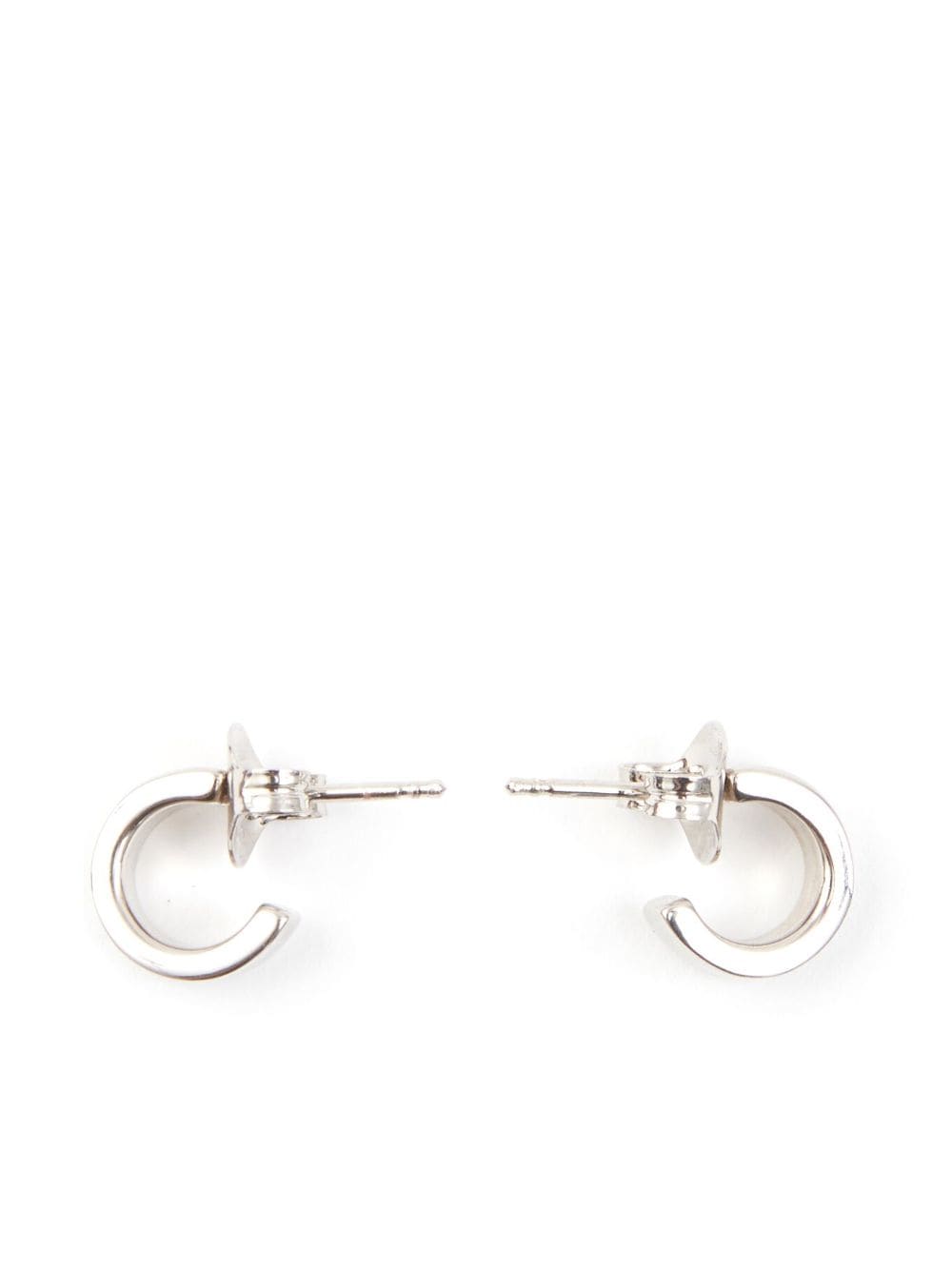 Shop Mm6 Maison Margiela Numeric Engraved Hoop Earrings In Silver