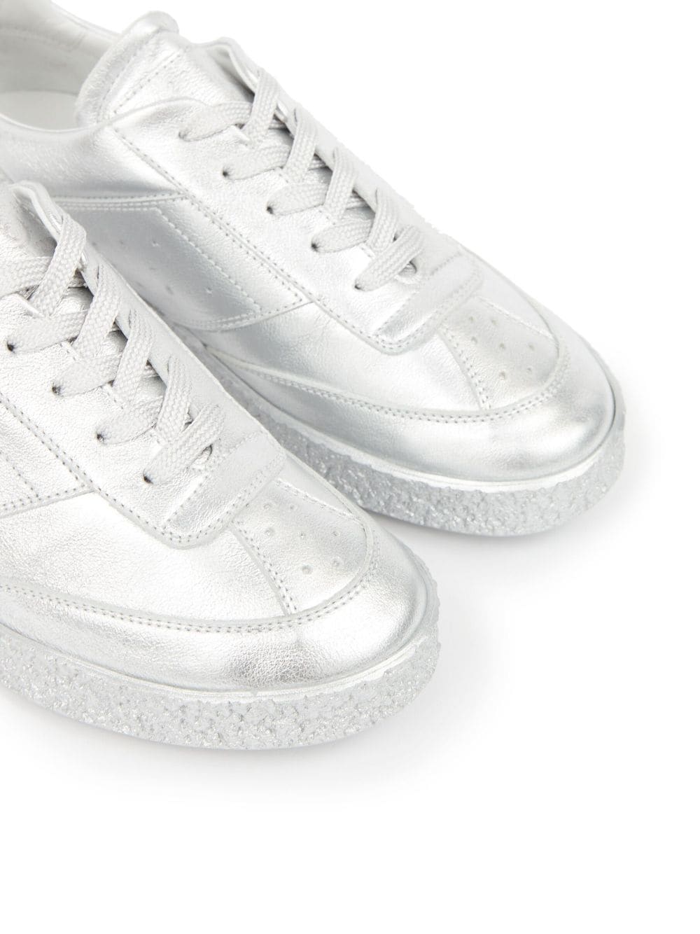 Shop Mm6 Maison Margiela 6 Court Low-top Sneakers In Silver