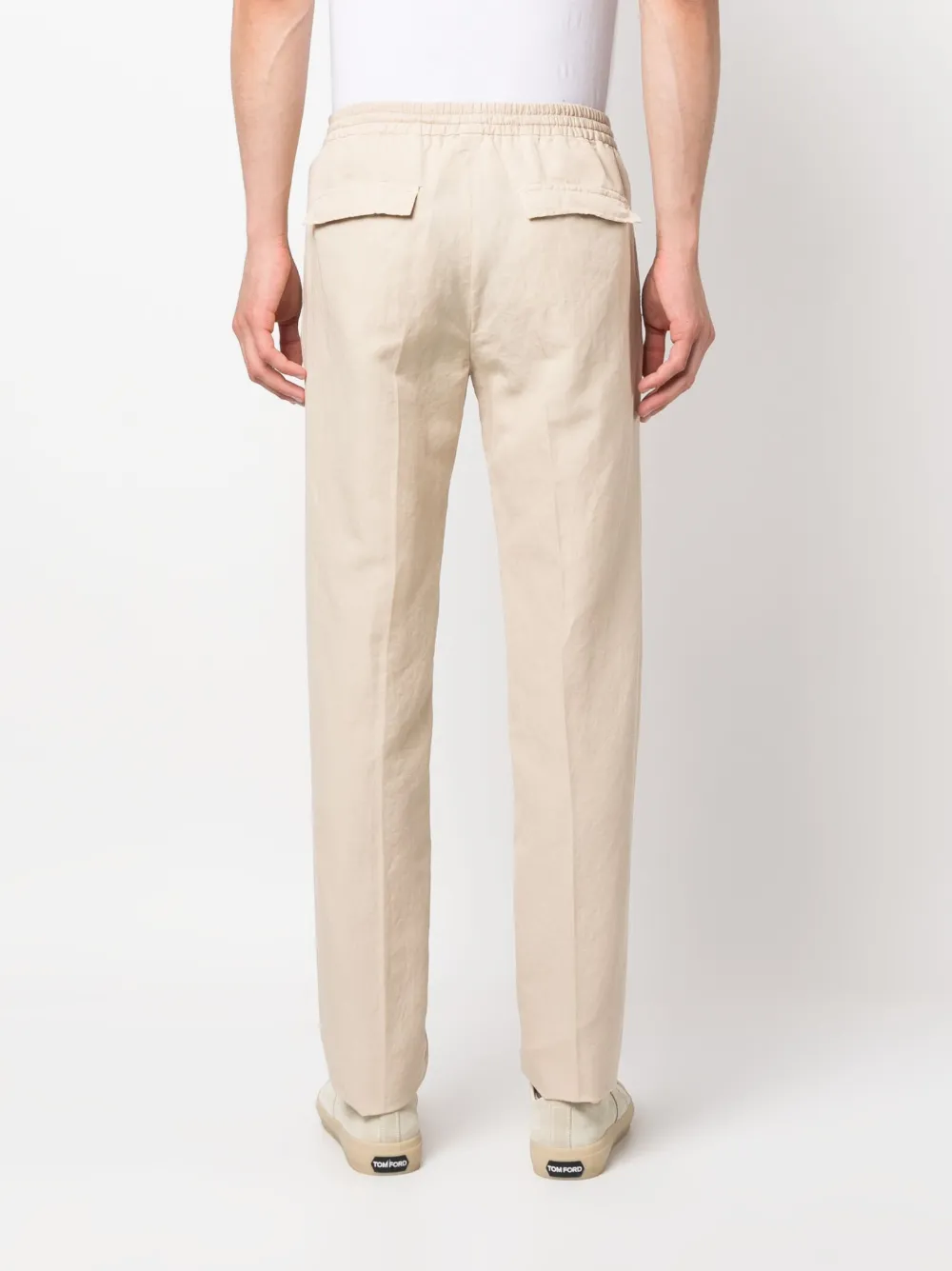 Incotex Plain Cotton Chino Trousers In Neutrals