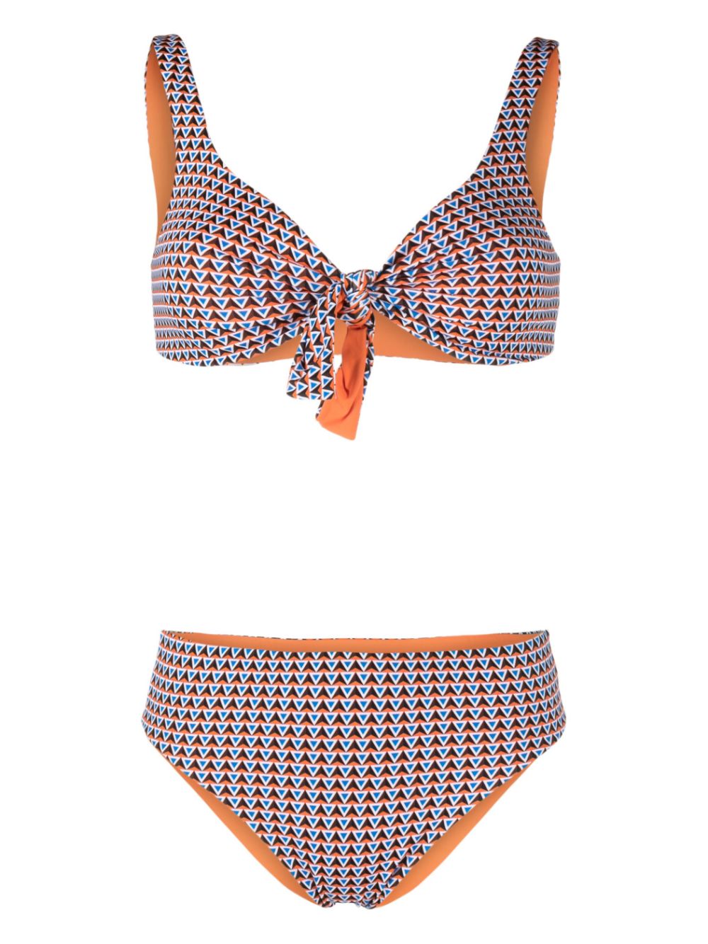 Fisico Geometric-print Bikini In Orange