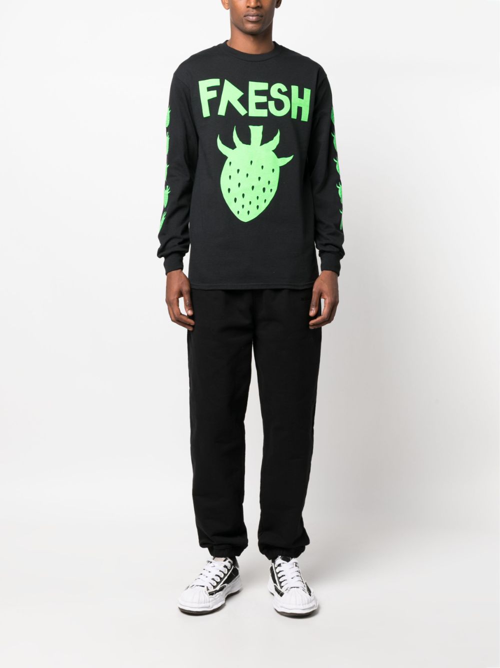 Shop Westfall Strawberry-print Cotton Sweatshirt In Black