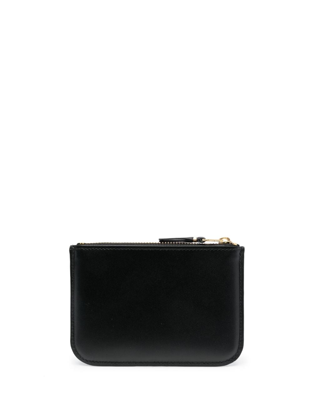 Shop Comme Des Garçons Logo-lettering Zip Leather Wallet In Black