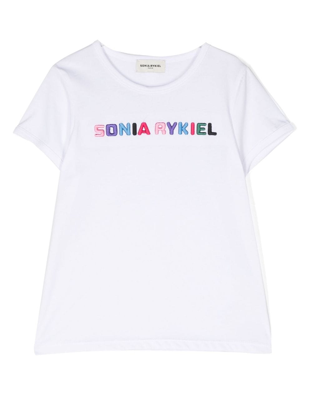 Sonia Rykiel Enfant Kids' Logo-embroidered Crew-neck T-shirt In White