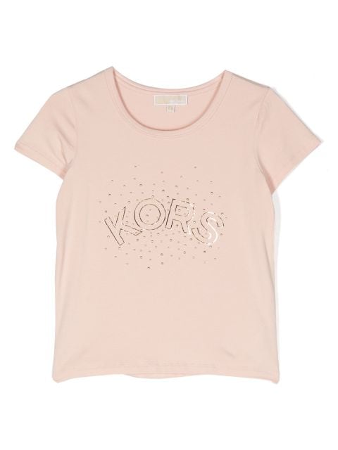 Michael Kors Kids playera con detalles del letras del logo