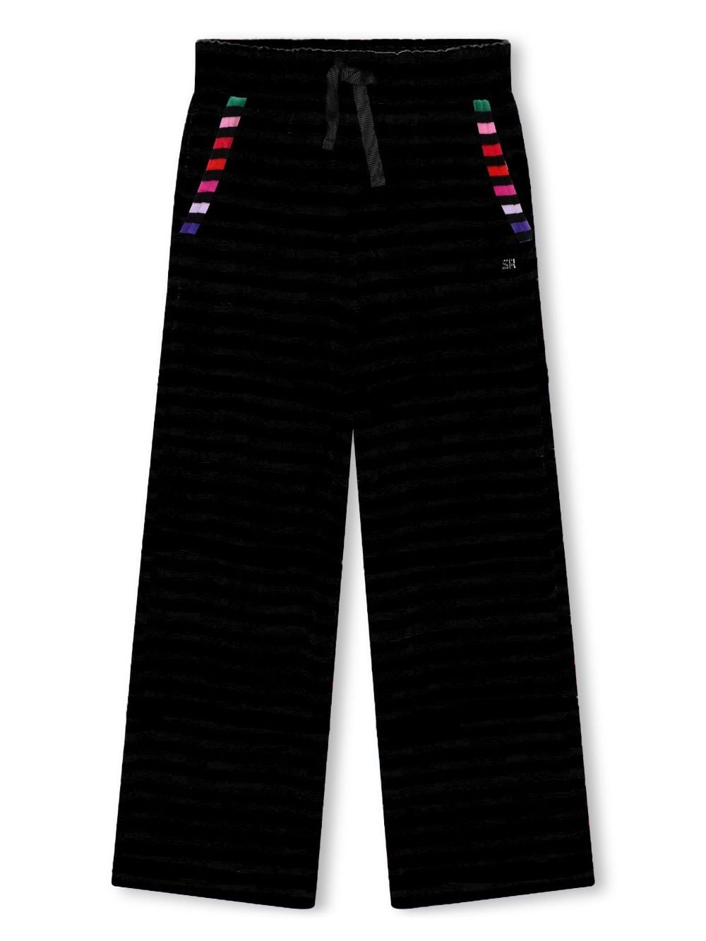 SONIA RYKIEL ENFANT striped straight-leg velvet trousers - Black