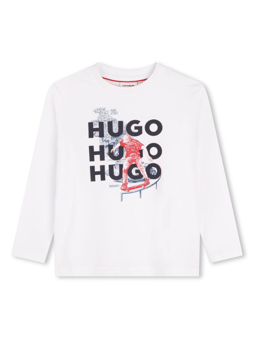 HUGO KIDS logo-print cotton T-shirt - Bianco