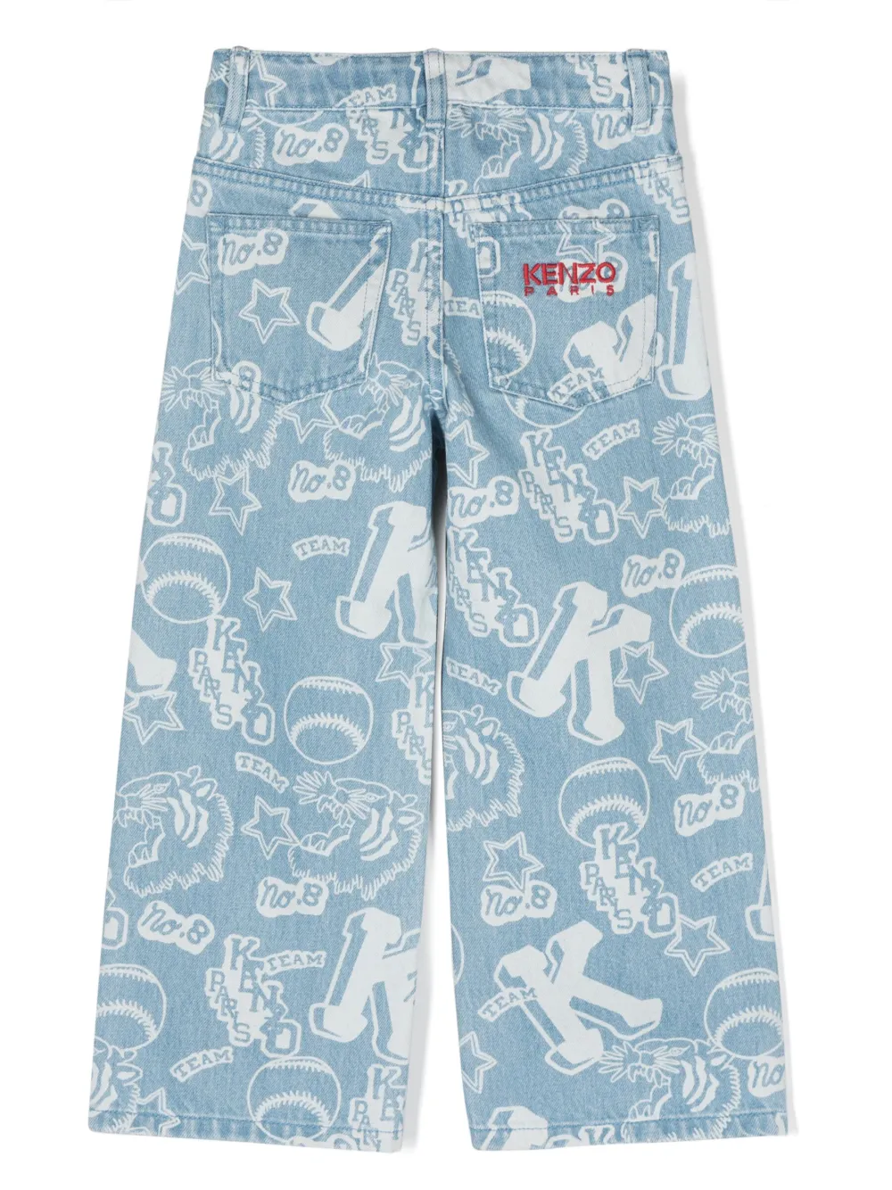 Kenzo Kids Jeans met geborduurd logo - Blauw