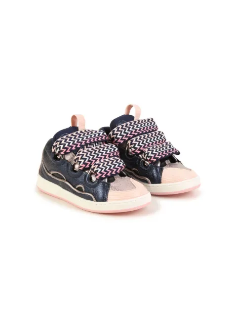 Lanvin Enfant Curb metallic leather sneakers