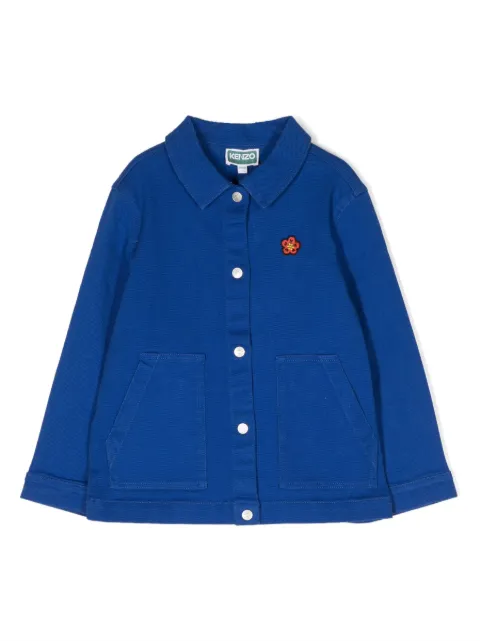 Kenzo Kids logo-embroidered cotton jacket