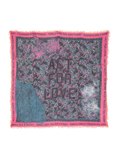 Zadig & Voltaire Kids distressed-effect floral-print scarf 