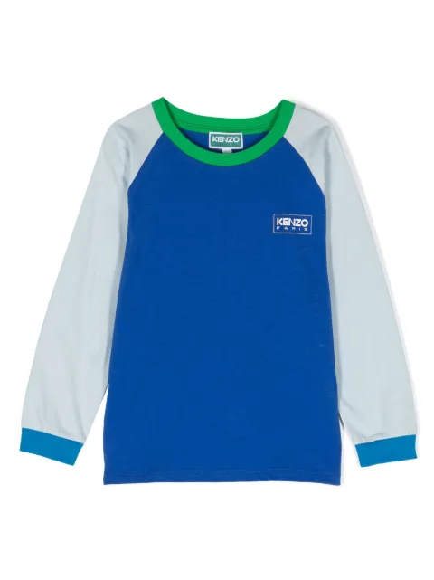 Kenzo Kids logo-print long-sleeve cotton T-shirt