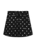 Givenchy Kids logo-print jersey-fleece A-line skirt - Black