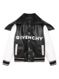 Givenchy Kids logo-patch hooded bomber jacket - Black