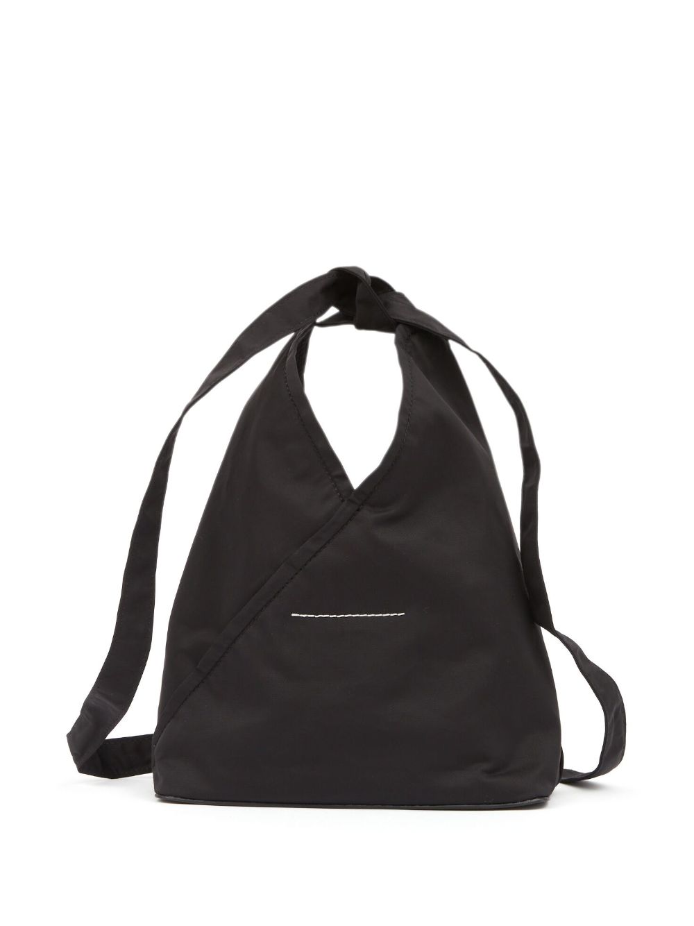 Shop Mm6 Maison Margiela Knot-detail Triangle Handbag In Black
